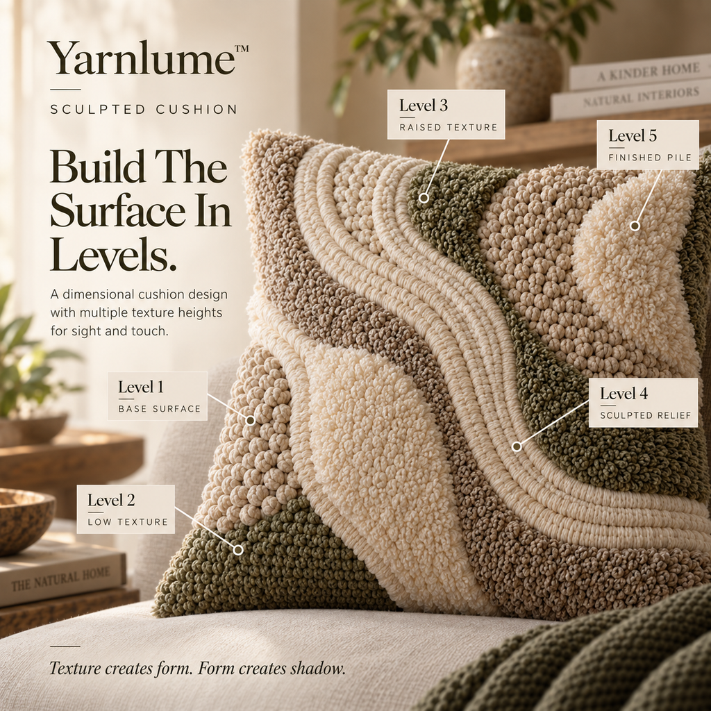 Yarnlume™ Sculpted Cushion  Create Texture You Can Actually Live With.