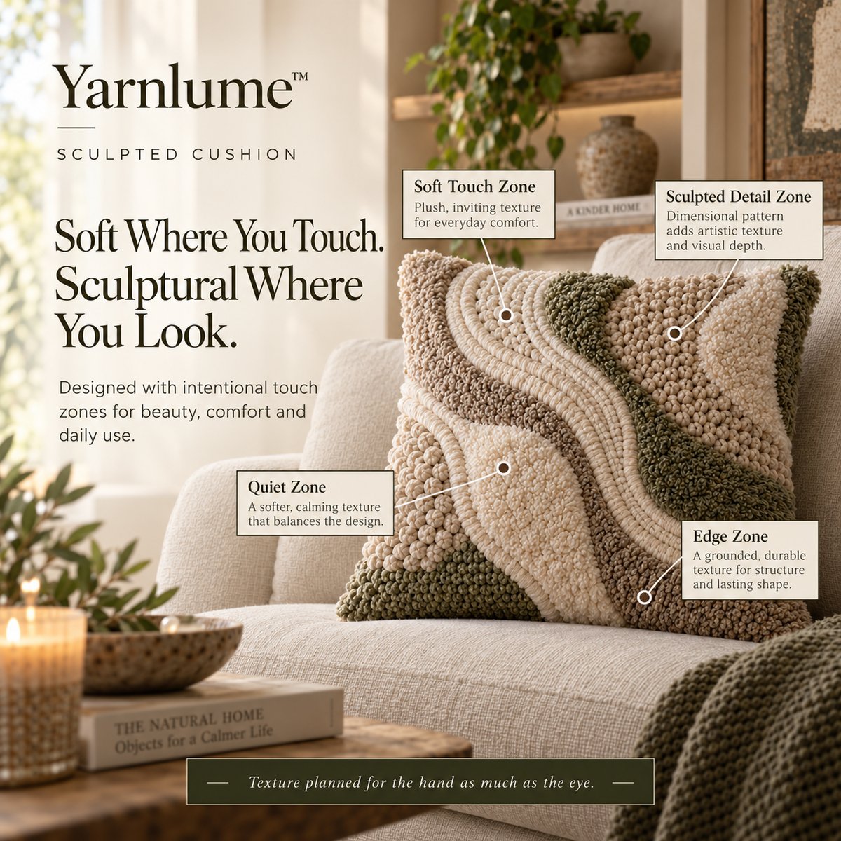 Yarnlume™ Sculpted Cushion  Create Texture You Can Actually Live With.