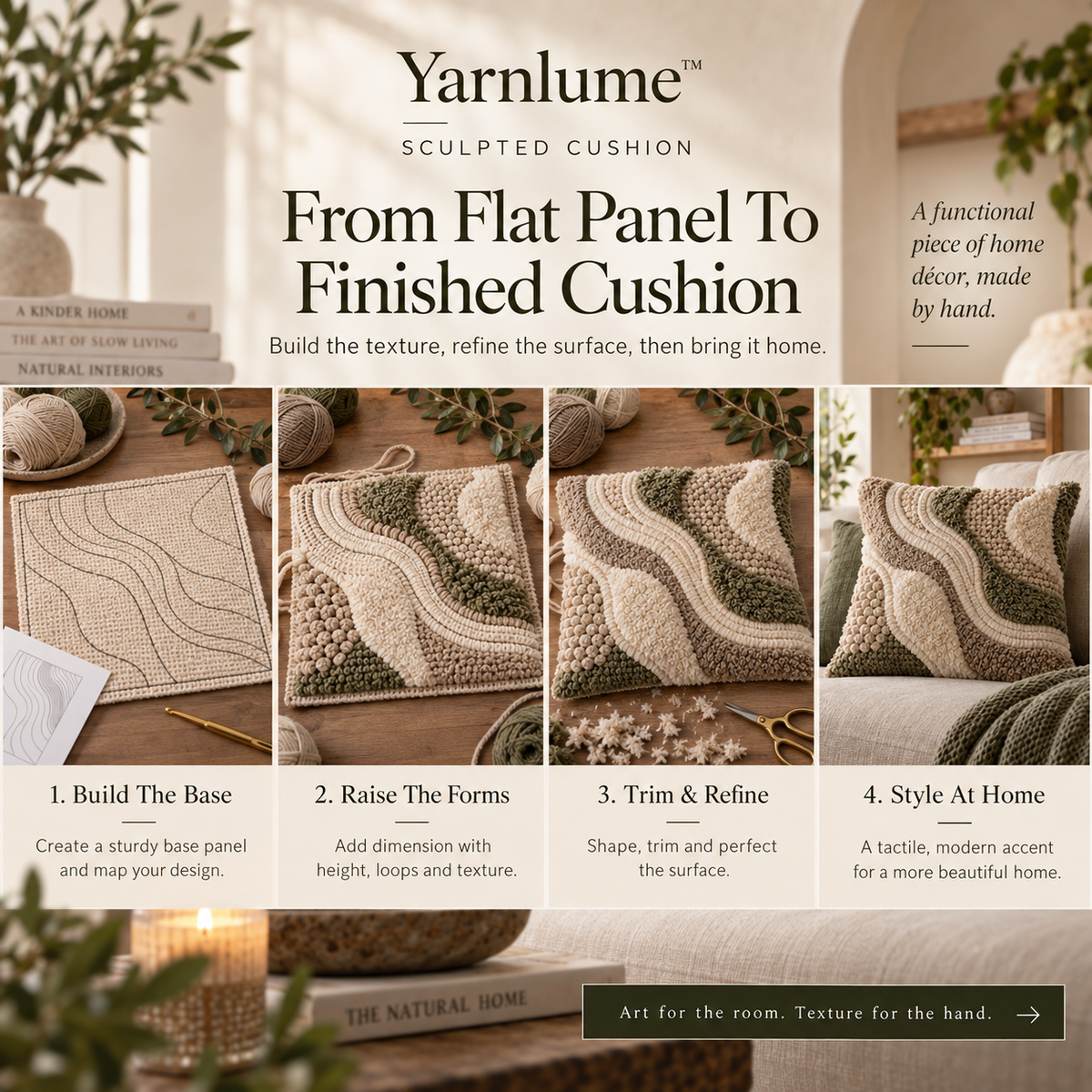 Yarnlume™ Sculpted Cushion  Create Texture You Can Actually Live With.