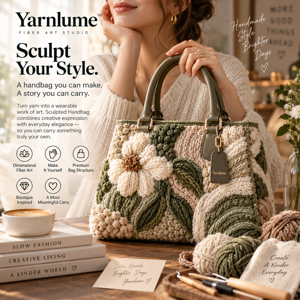 Yarnlume™ Sculpted Handbag  Don’t Just Make a Bag. Sculpt Something You’ll Carry.
