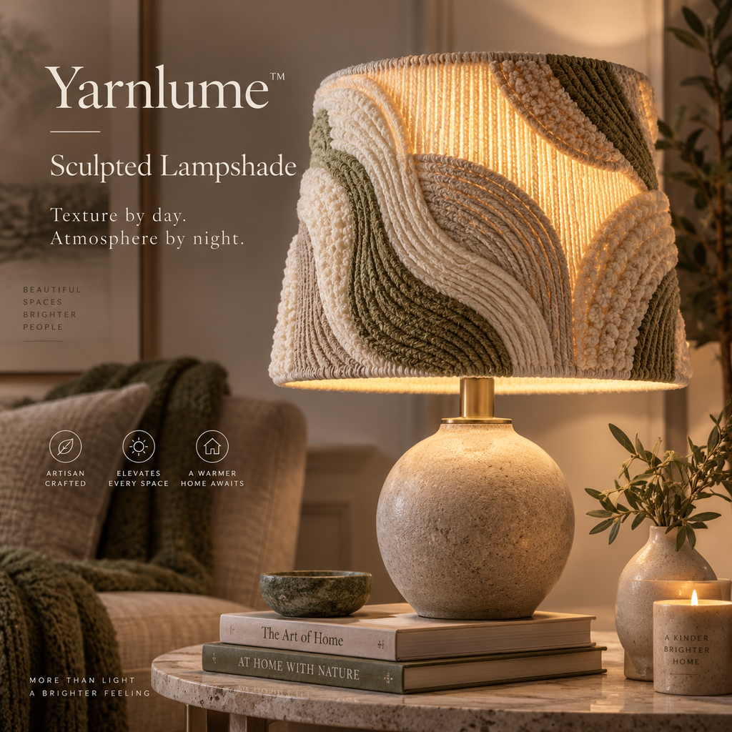 Yarnlume™ Sculpted Lampshade  Don’t Just Shade the Light. Sculpt What the Light Becomes.