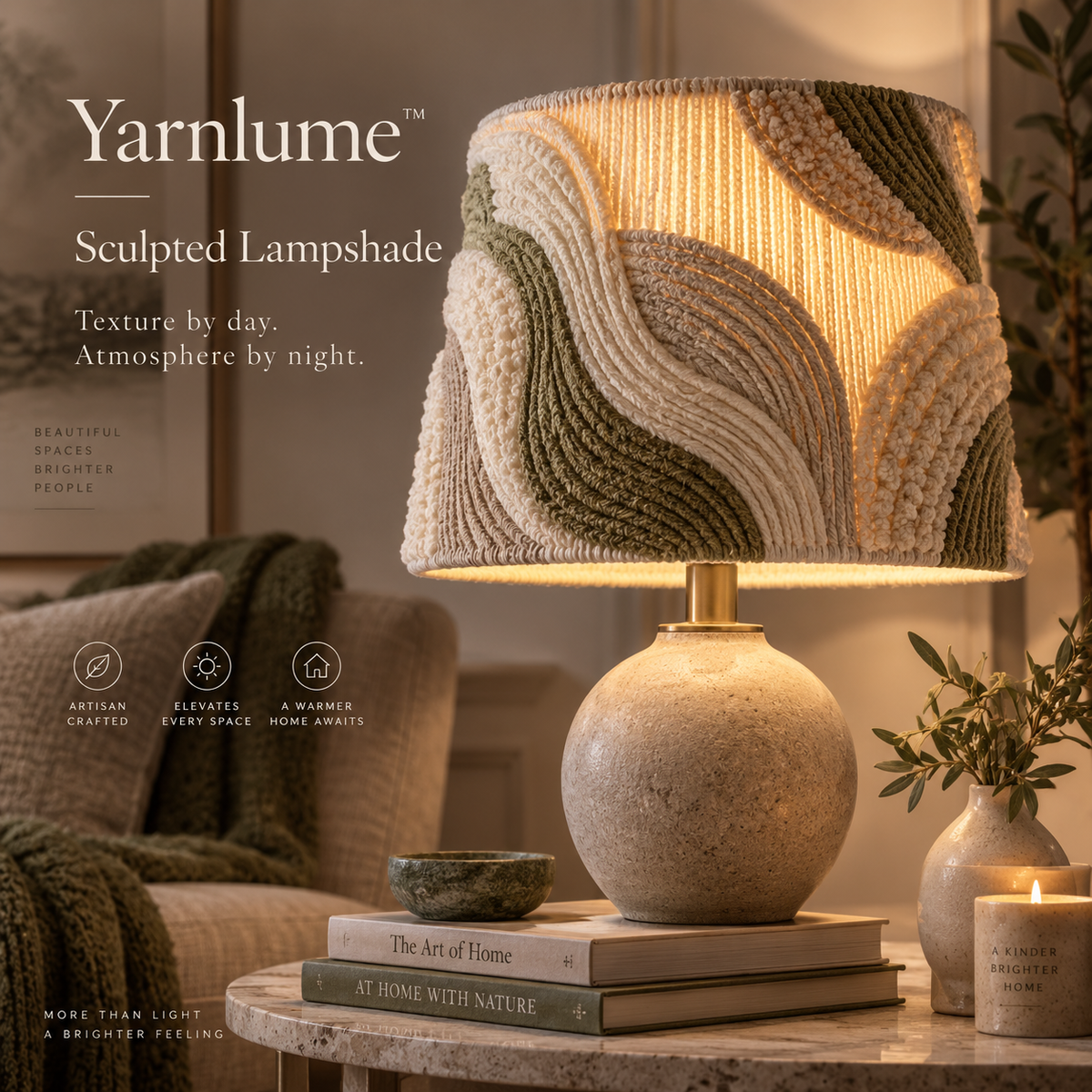 Yarnlume™ Sculpted Lampshade  Don’t Just Shade the Light. Sculpt What the Light Becomes.