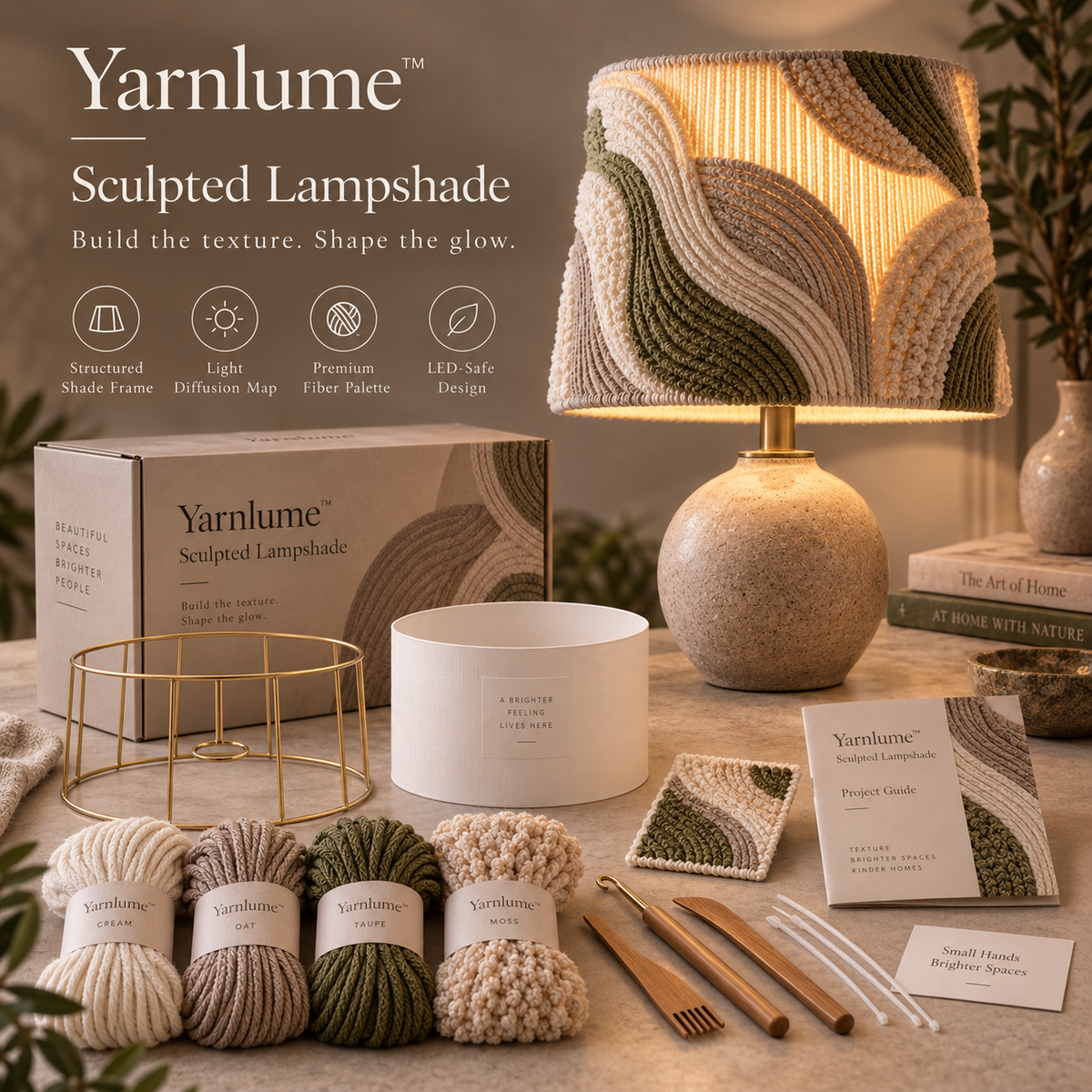 Yarnlume™ Sculpted Lampshade  Don’t Just Shade the Light. Sculpt What the Light Becomes.