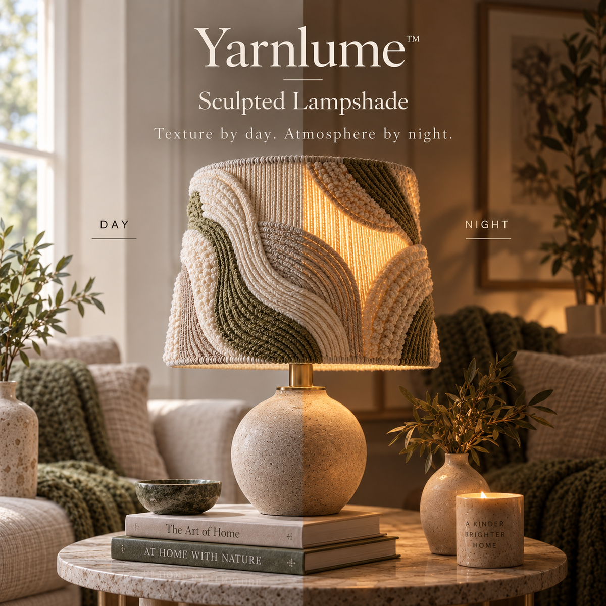 Yarnlume™ Sculpted Lampshade  Don’t Just Shade the Light. Sculpt What the Light Becomes.