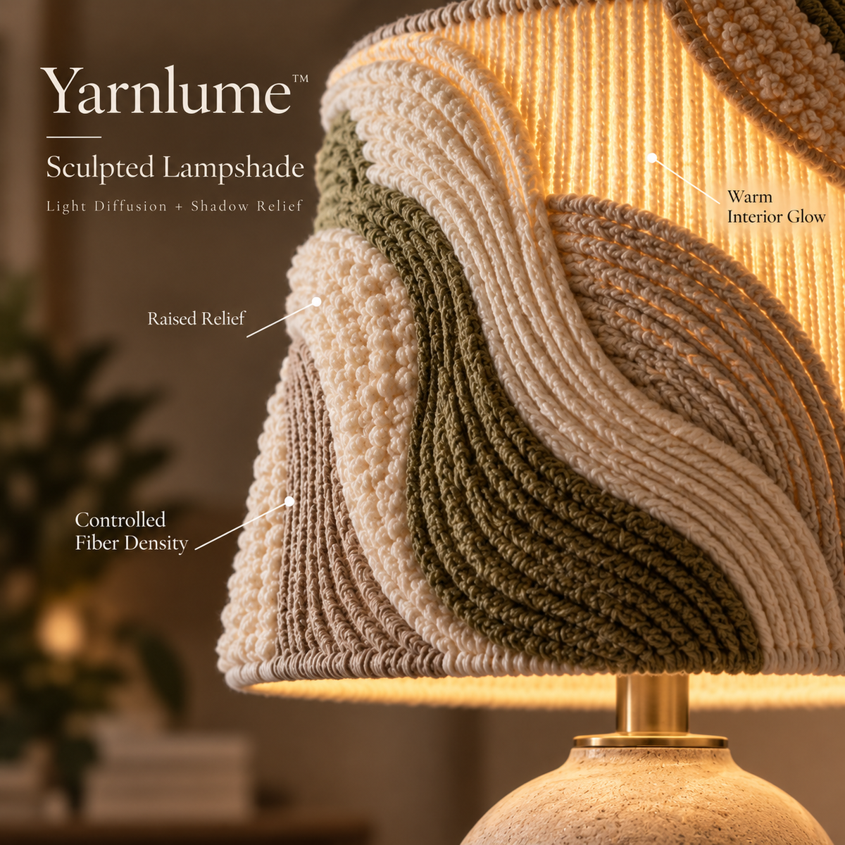 Yarnlume™ Sculpted Lampshade  Don’t Just Shade the Light. Sculpt What the Light Becomes.