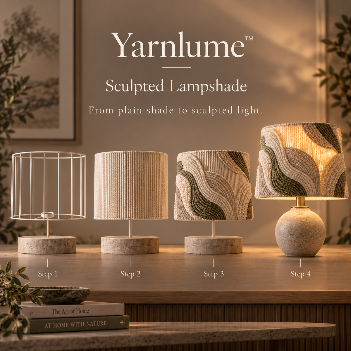 Yarnlume™ Sculpted Lampshade  Don’t Just Shade the Light. Sculpt What the Light Becomes.