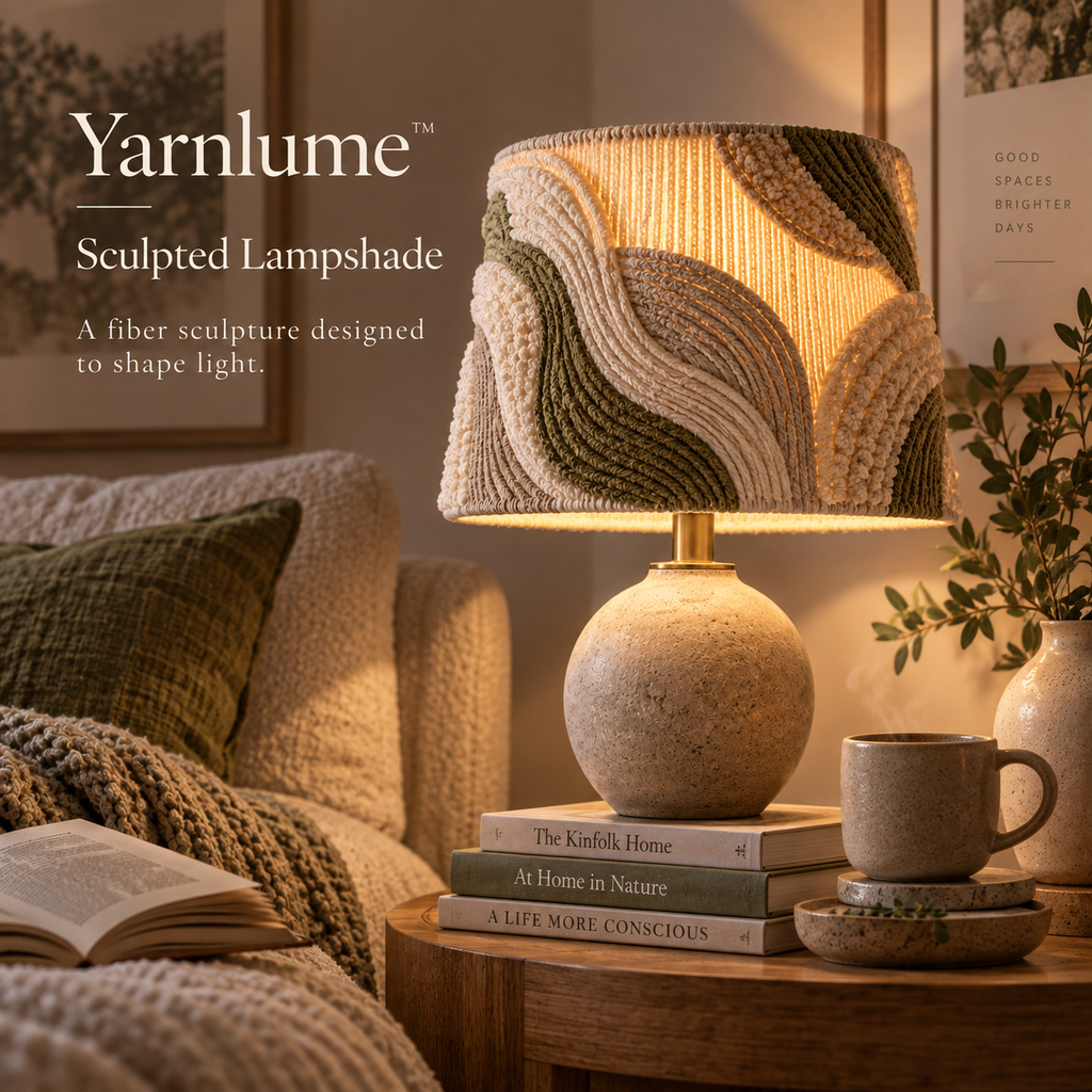 Yarnlume™ Sculpted Lampshade  Don’t Just Shade the Light. Sculpt What the Light Becomes.