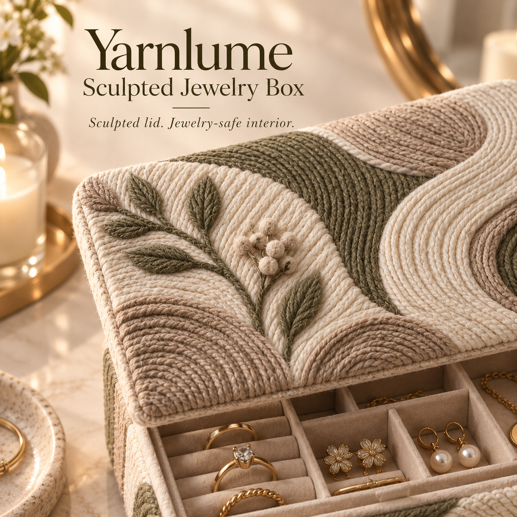 Yarnlume™ Sculpted Jewelry Box  Turn the Lid Into Art. Keep What Matters Inside.
