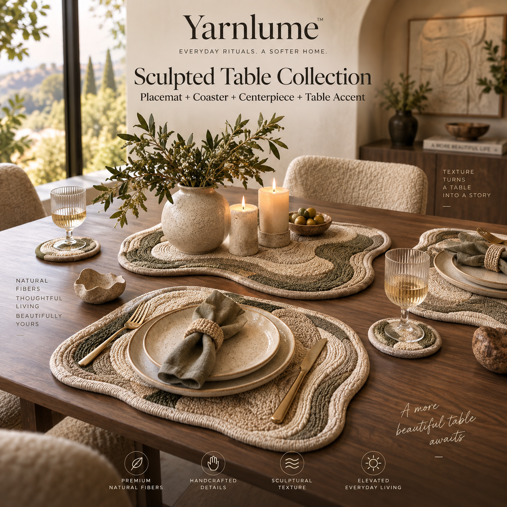 Yarnlume™ Sculpted Table Collection  Set the Table. Sculpt the Surface.