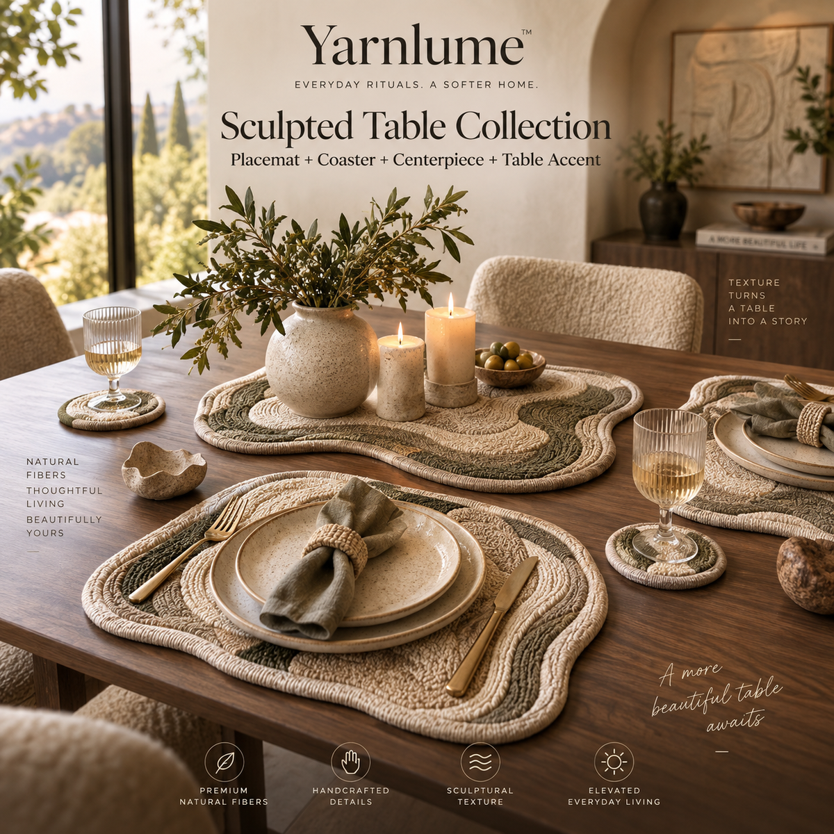 Yarnlume™ Sculpted Table Collection  Set the Table. Sculpt the Surface.
