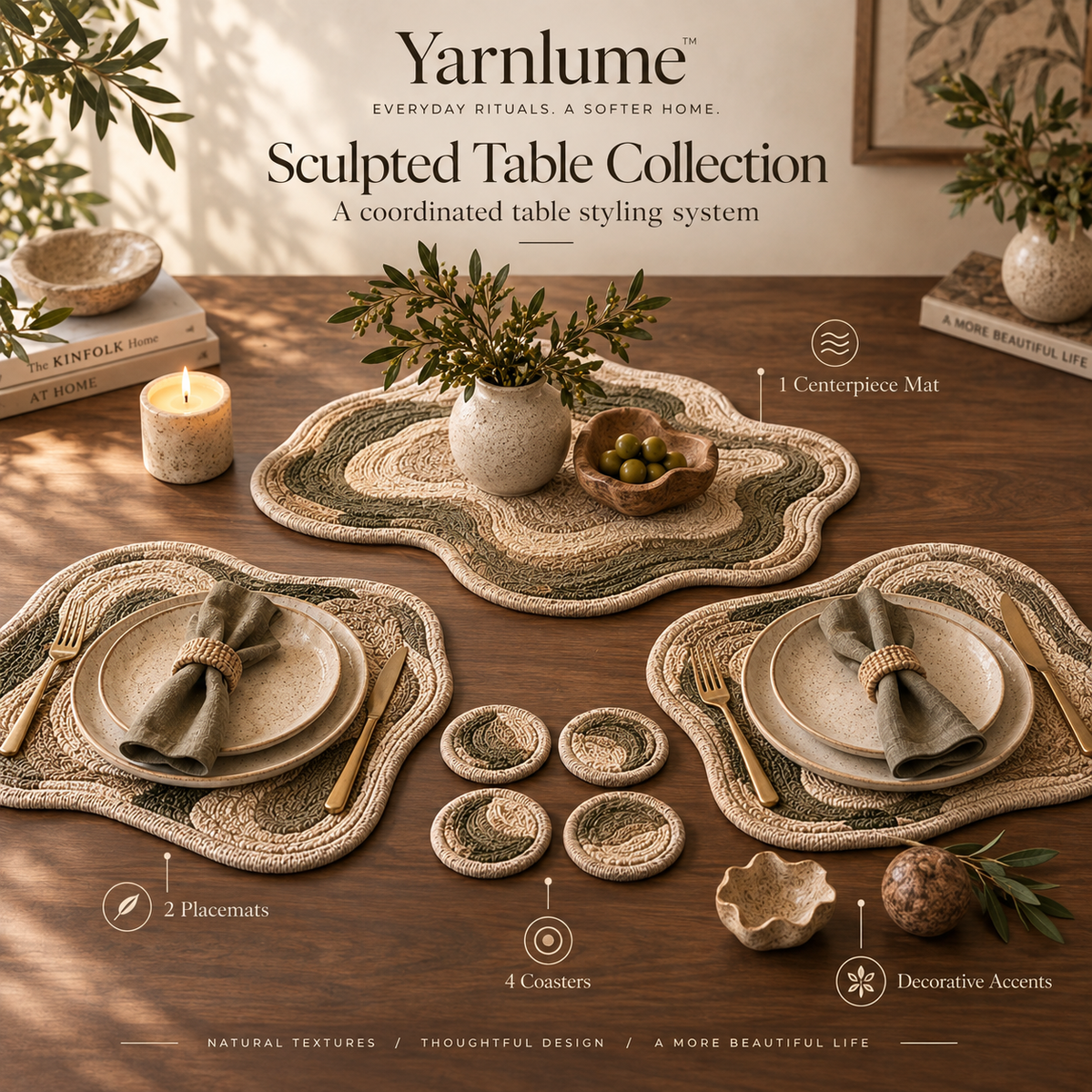 Yarnlume™ Sculpted Table Collection  Set the Table. Sculpt the Surface.