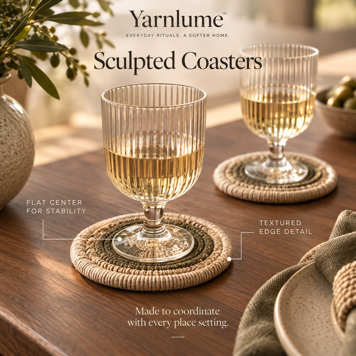 Yarnlume™ Sculpted Table Collection  Set the Table. Sculpt the Surface.