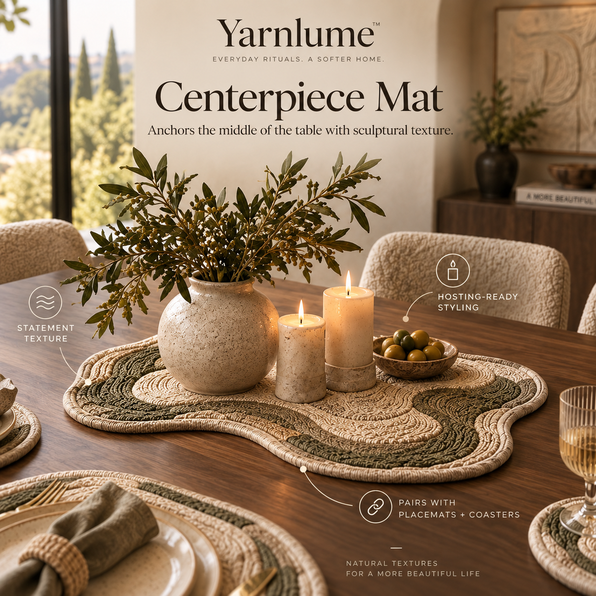 Yarnlume™ Sculpted Table Collection  Set the Table. Sculpt the Surface.