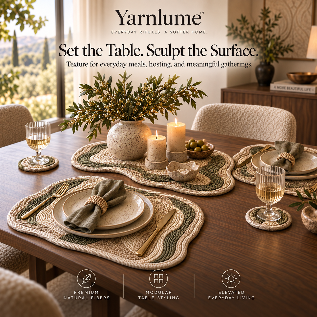 Yarnlume™ Sculpted Table Collection  Set the Table. Sculpt the Surface.