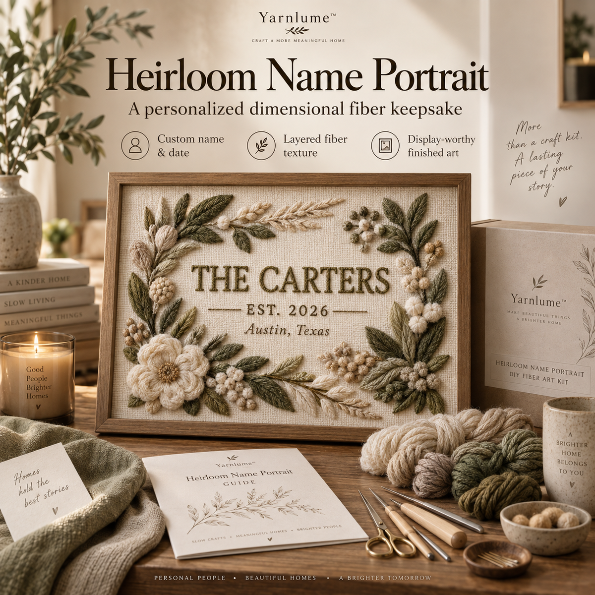 Yarnlume™ Heirloom Name Portrait  Turn a Name Into Something Worth Passing Down.