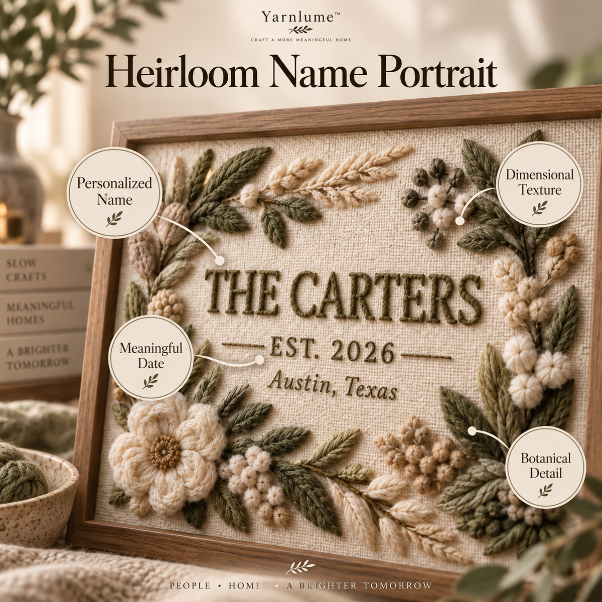 Yarnlume™ Heirloom Name Portrait  Turn a Name Into Something Worth Passing Down.