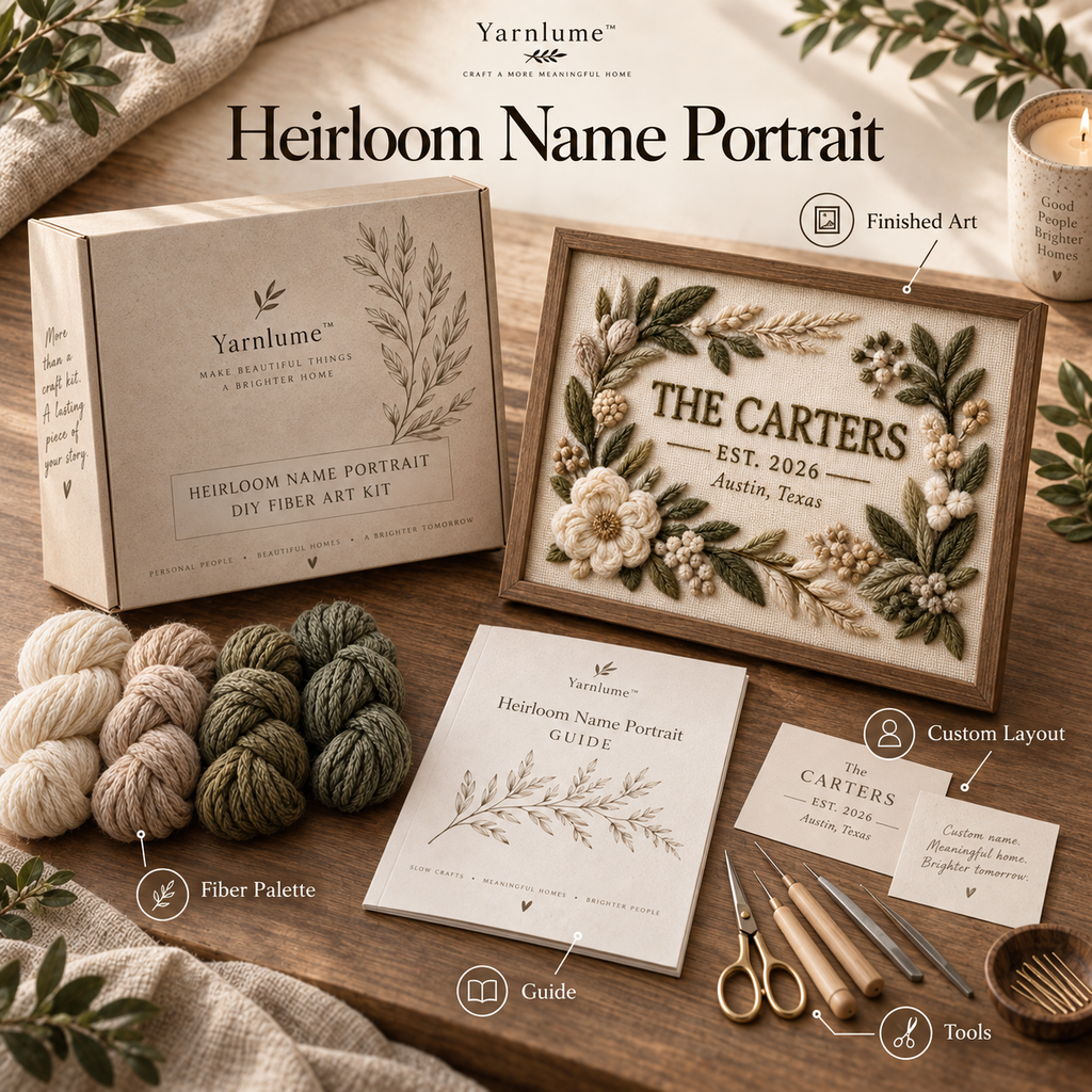 Yarnlume™ Heirloom Name Portrait  Turn a Name Into Something Worth Passing Down.